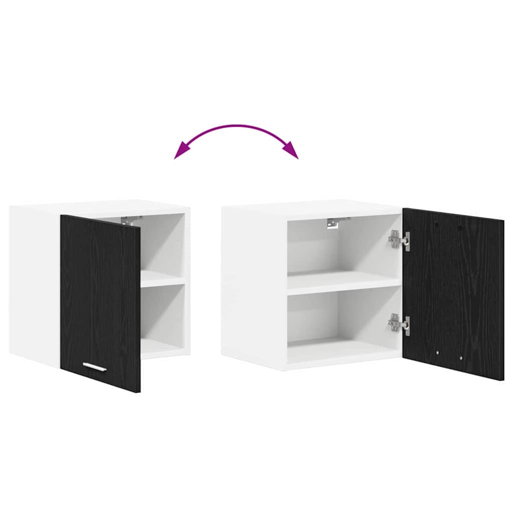 Hängeschrank 2 stk. Schwarze Eiche und Weiß Holzwerkstoff