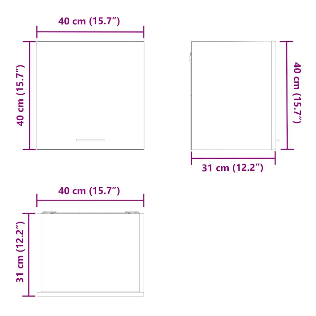 Hängeschrank Sonoma-Eiche und Weiß 40 x 31 x 40 cm