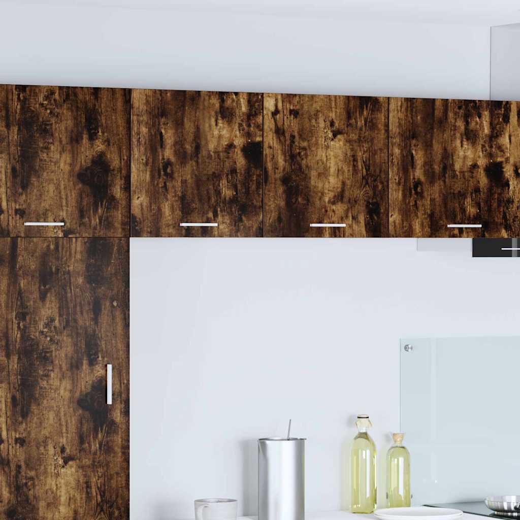 Hängeschrank mit Regal Riga 2 pcs Geräucherte Eiche und Weiß