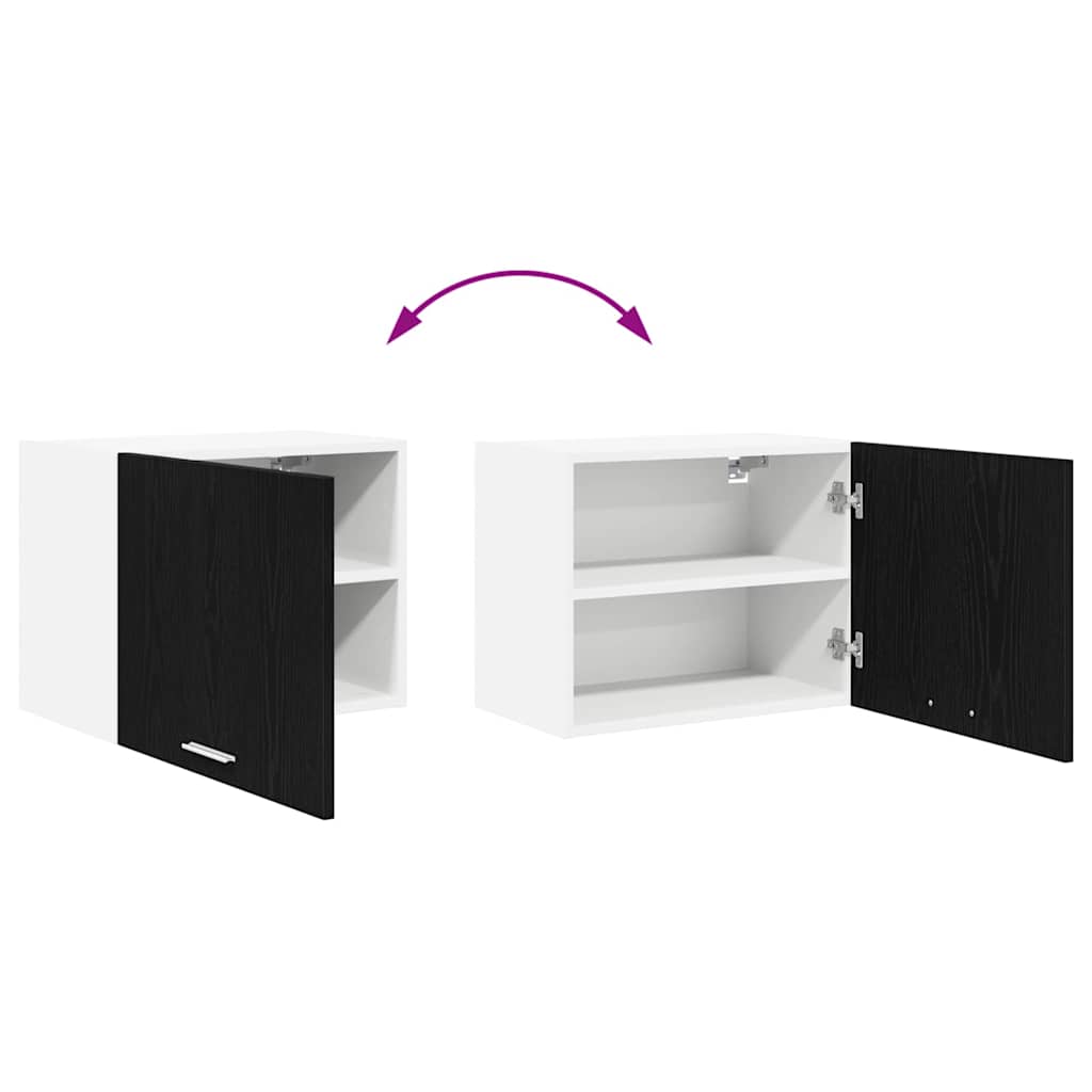 Hängeschrank 2 stk. Schwarze Eiche und Weiß Holzwerkstoff