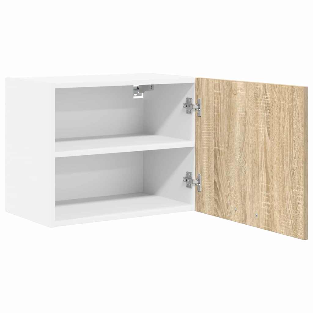 Hängeschrank 2 stk. Sonoma-Eiche und Weiß Holzwerkstoff