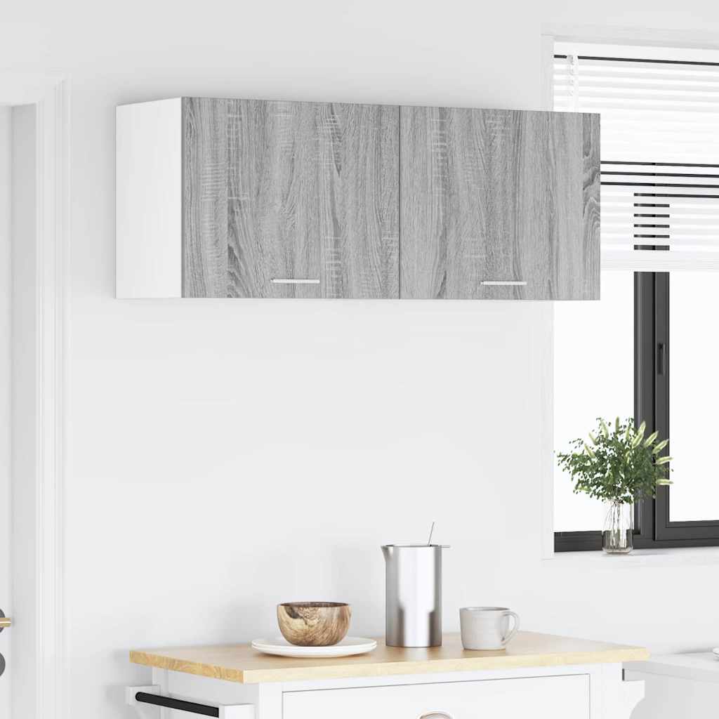 Hängeschrank 2 stk. Grau Sonoma und Weiß Holzwerkstoff