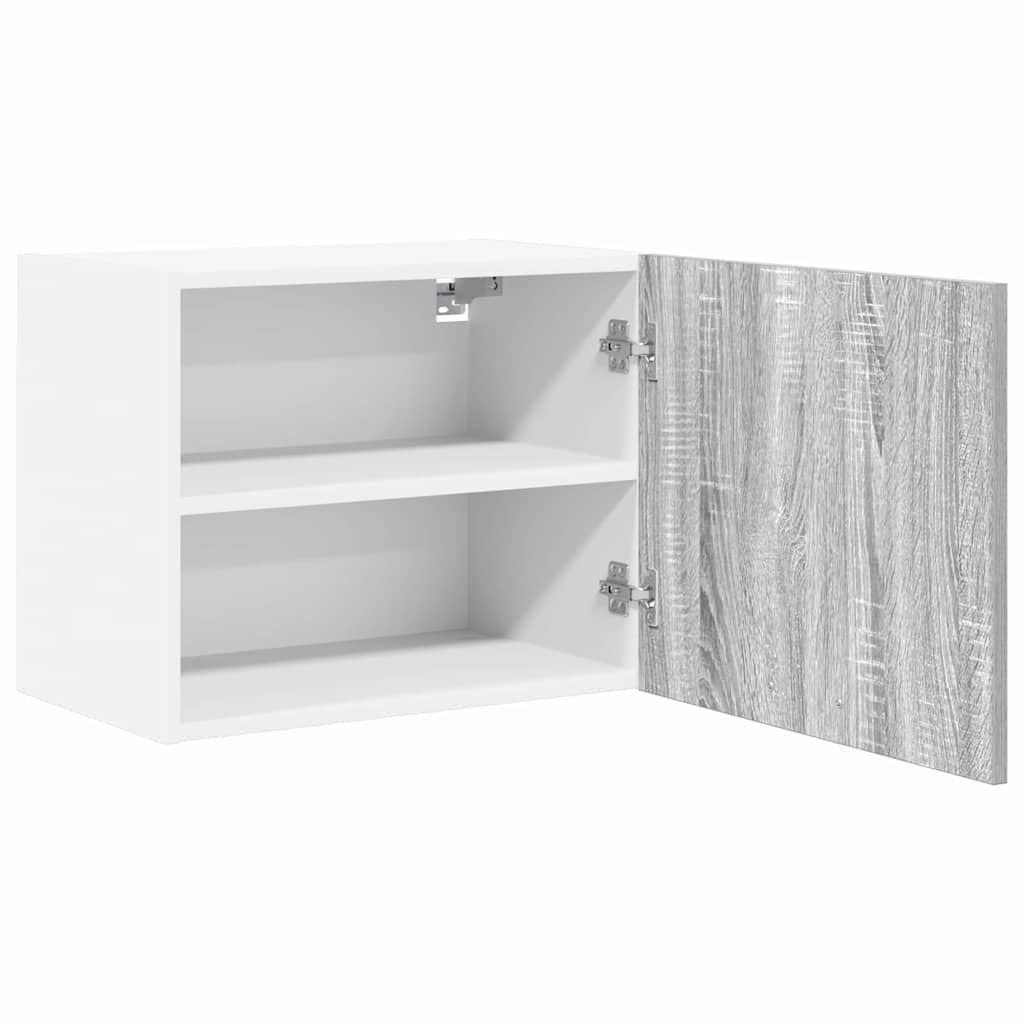 Hängeschrank 2 stk. Grau Sonoma und Weiß Holzwerkstoff