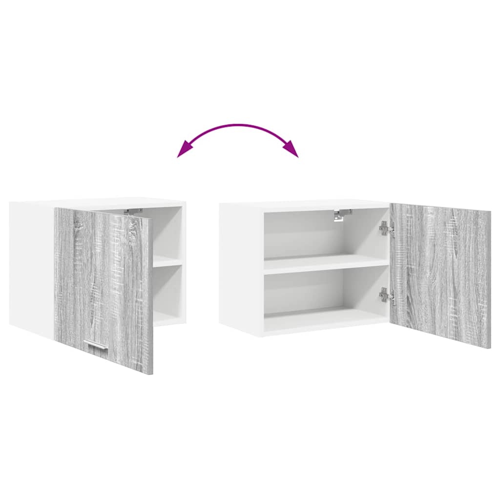 Hängeschrank 2 stk. Grau Sonoma und Weiß Holzwerkstoff