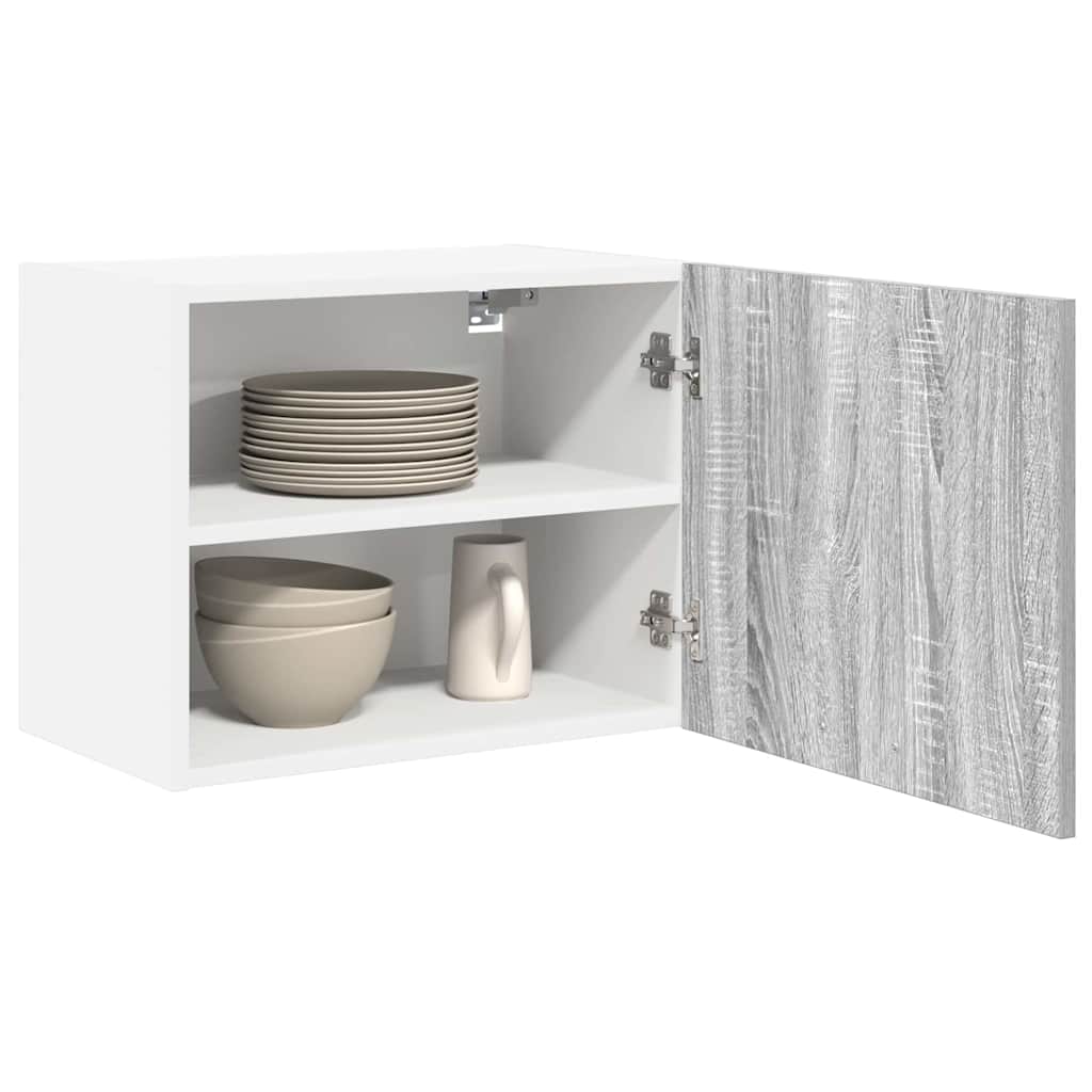 Hängeschrank 2 stk. Grau Sonoma und Weiß Holzwerkstoff