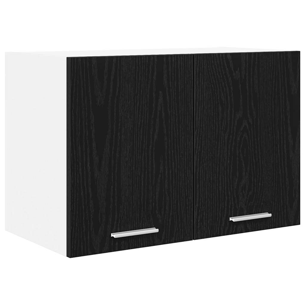 Hängeschrank 2 stk. Schwarze Eiche und Weiß Holzwerkstoff