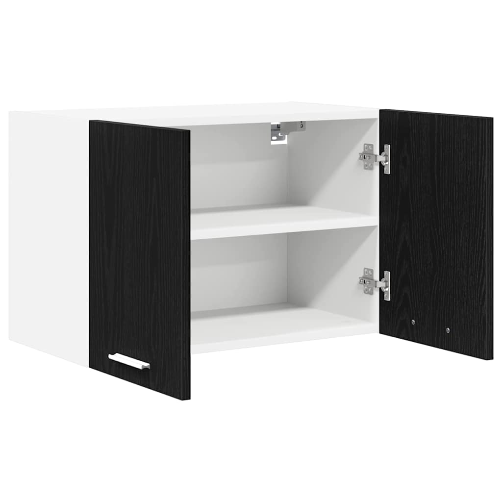 Hängeschrank 2 stk. Schwarze Eiche und Weiß Holzwerkstoff
