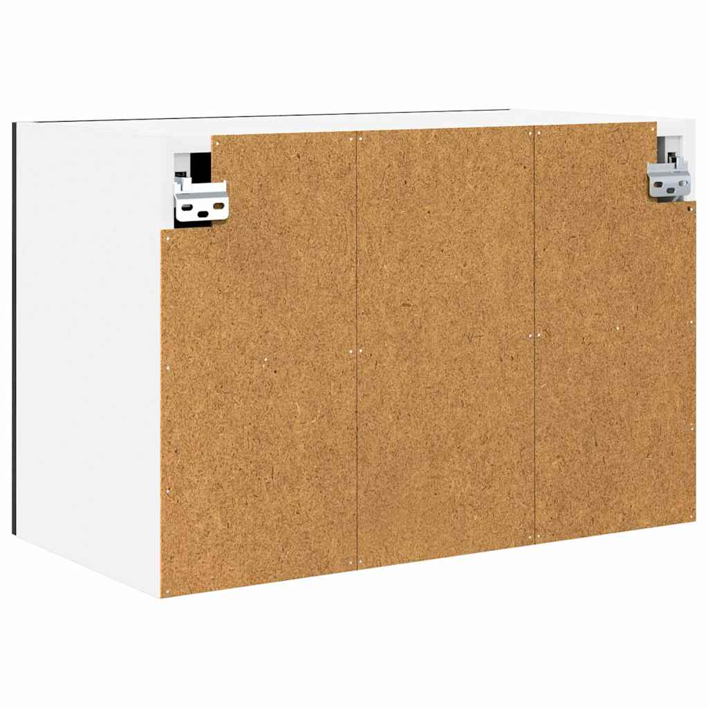 Hängeschrank 2 stk. Schwarze Eiche und Weiß Holzwerkstoff