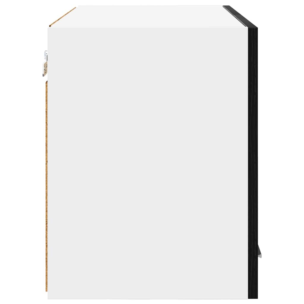 Hängeschrank 2 stk. Schwarze Eiche und Weiß Holzwerkstoff