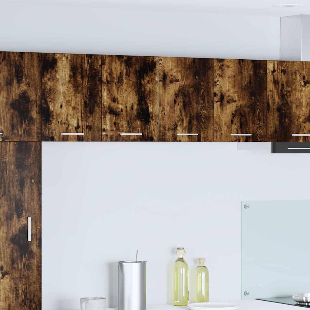 Hängeschrank mit Regal Riga 2 pcs Geräucherte Eiche und Weiß