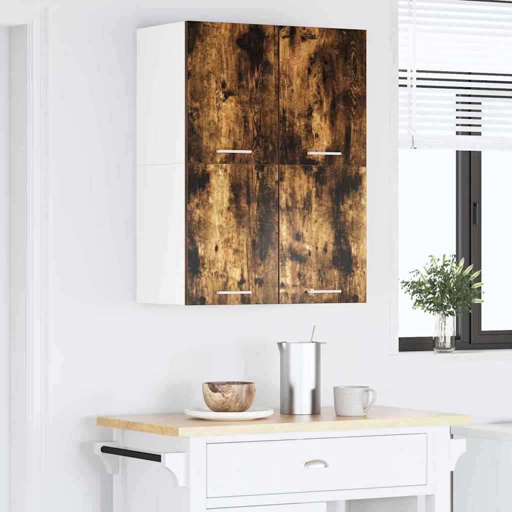 Hängeschrank mit Regal Riga 2 pcs Geräucherte Eiche und Weiß