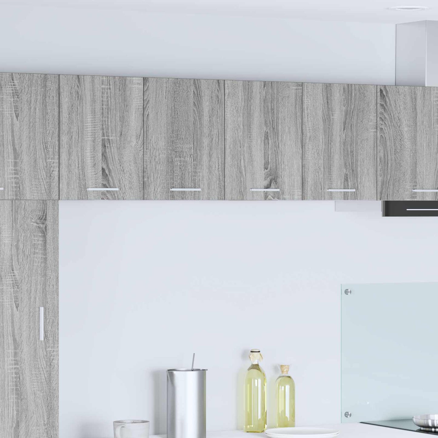 Hängeschrank 2 stk. Grau Sonoma und Weiß Holzwerkstoff