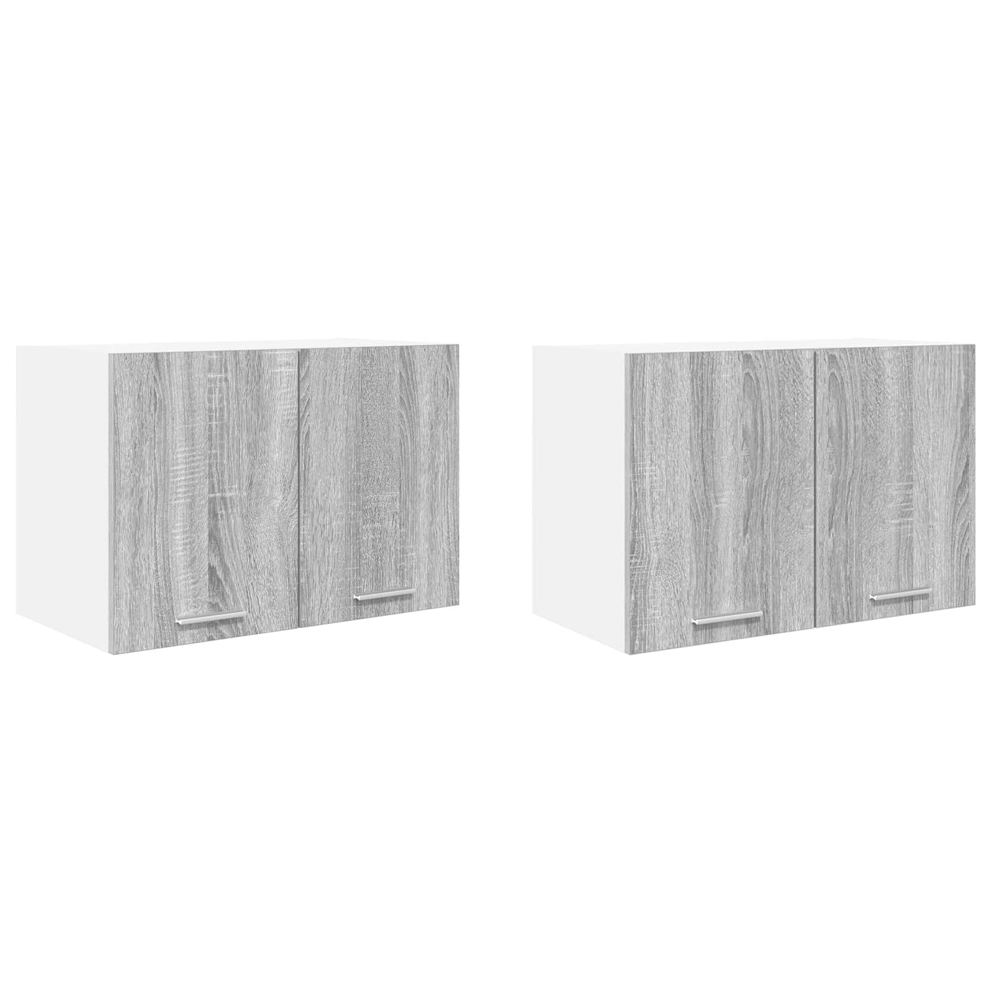 Hängeschrank 2 stk. Grau Sonoma und Weiß Holzwerkstoff
