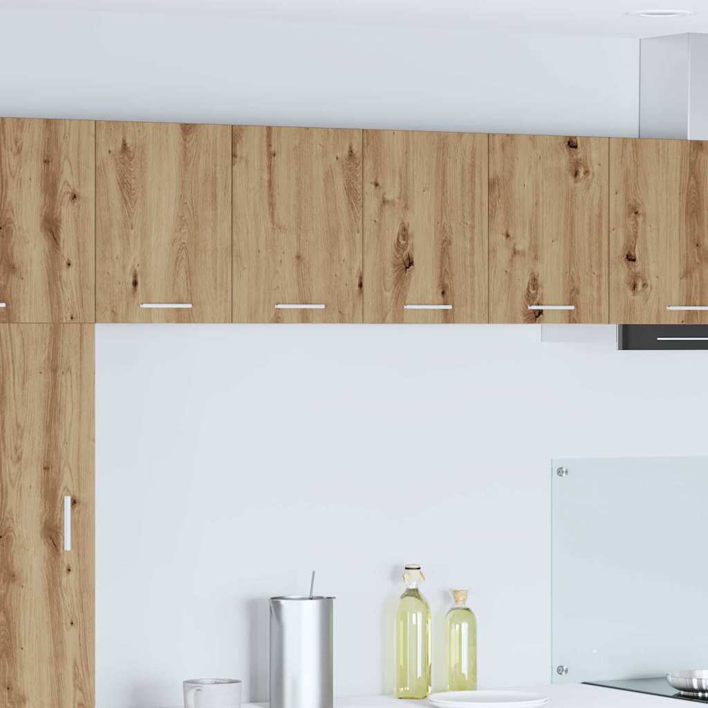 Hängeschrank 2 stk. Artisan-Eiche und Weiß Holzwerkstoff