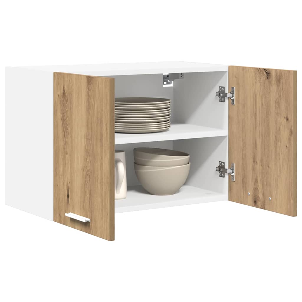 Hängeschrank 2 stk. Artisan-Eiche und Weiß Holzwerkstoff