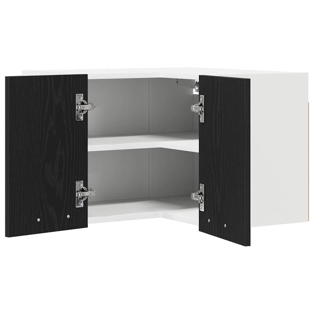 Hängeschrank Schwarze Eiche und Weiß 57 x 57 x 40 cm