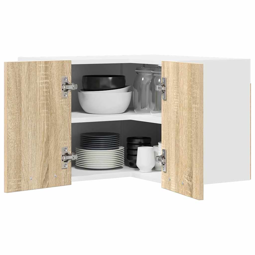Hängeschrank Sonoma-Eiche und Weiß 57 x 57 x 40 cm