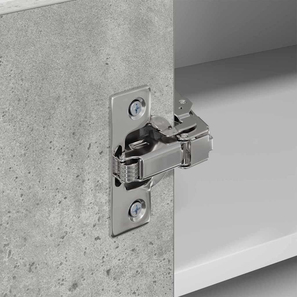 Hängeschrank mit Regal Riga Betongrau und Weiß 57 x 57 x 40 cm