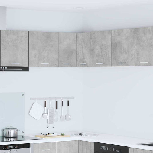 Hängeschrank mit Regal Riga Betongrau und Weiß 57 x 57 x 40 cm