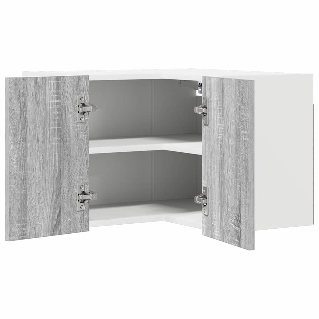 Hängeschrank Grau Sonoma und Weiß 57 x 57 x 40 cm Holzwerkstoff