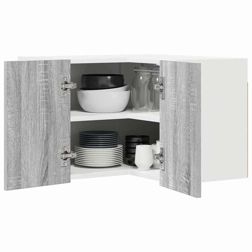 Hängeschrank Grau Sonoma und Weiß 57 x 57 x 40 cm Holzwerkstoff
