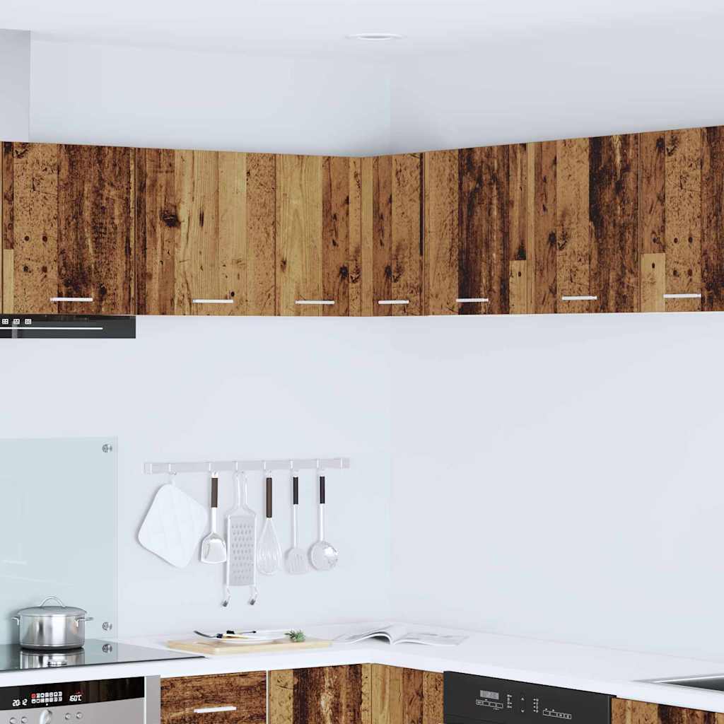 Hängeschrank mit Regal Riga Altes Holz und Weiß 57 x 57 x 40 cm