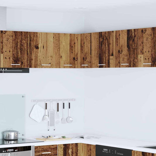 Hängeschrank mit Regal Riga Altes Holz und Weiß 57 x 57 x 40 cm