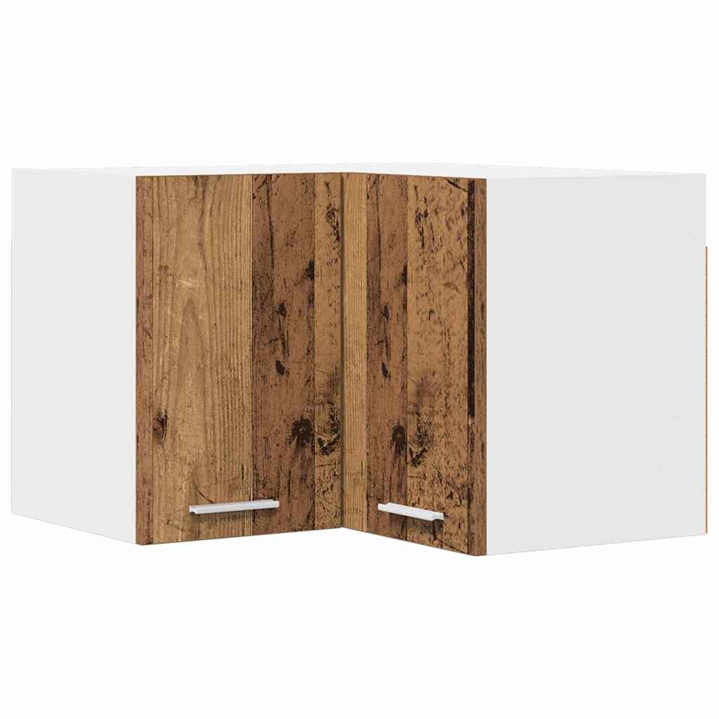 Hängeschrank mit Regal Riga Altes Holz und Weiß 57 x 57 x 40 cm