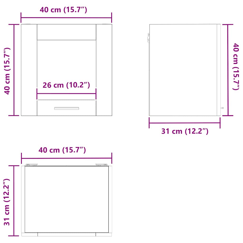 Hängeschrank 2 stk. Weiß Holzwerkstoff