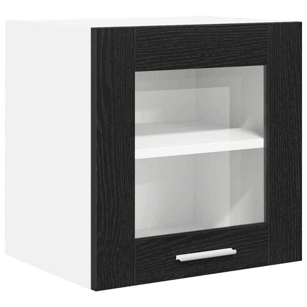 Hängeschrank 2 stk. Schwarz Eichen-Optik Holzwerkstoff