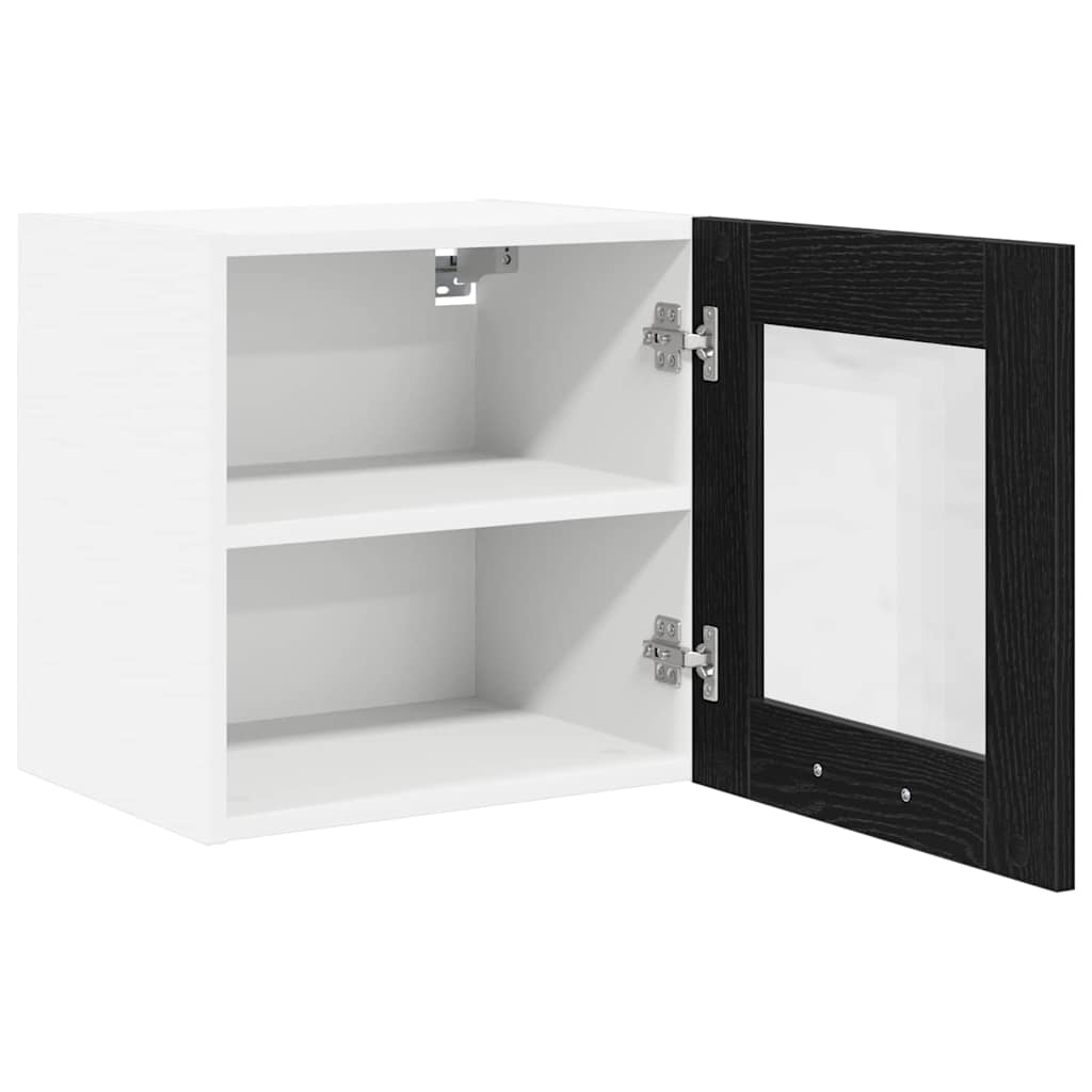 Hängeschrank 2 stk. Schwarz Eichen-Optik Holzwerkstoff