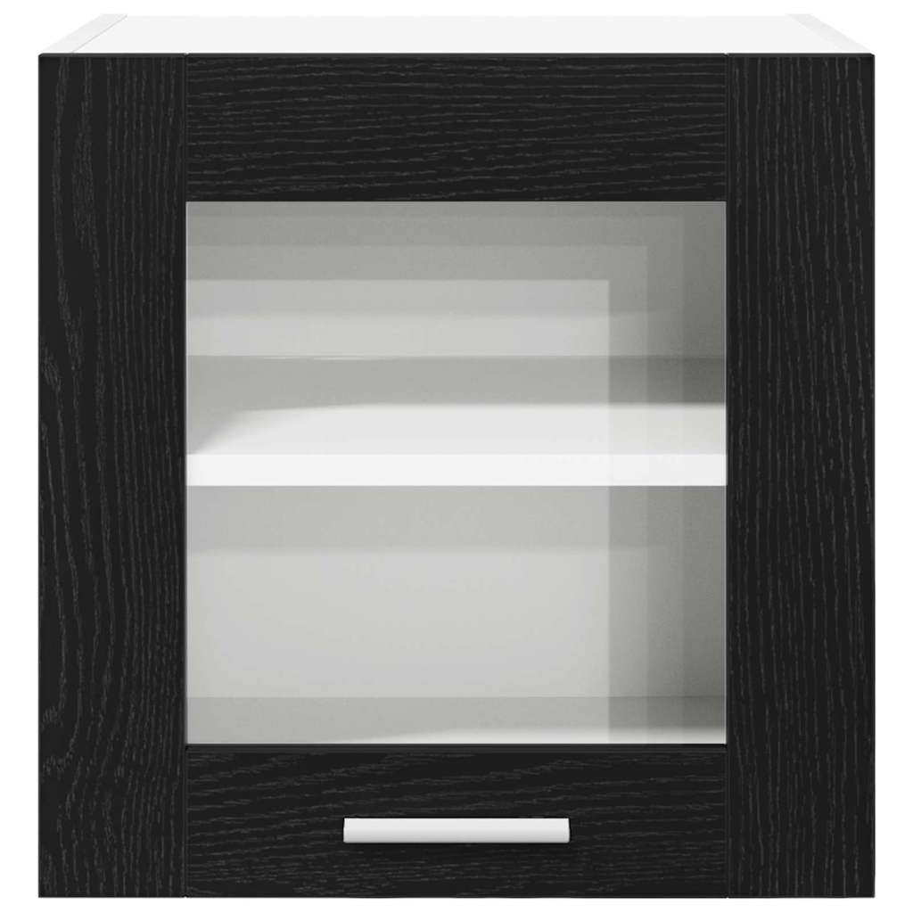 Hängeschrank 2 stk. Schwarz Eichen-Optik Holzwerkstoff