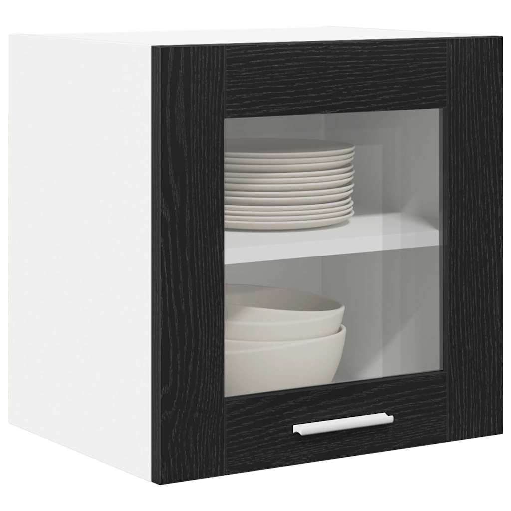 Hängeschrank 2 stk. Schwarz Eichen-Optik Holzwerkstoff