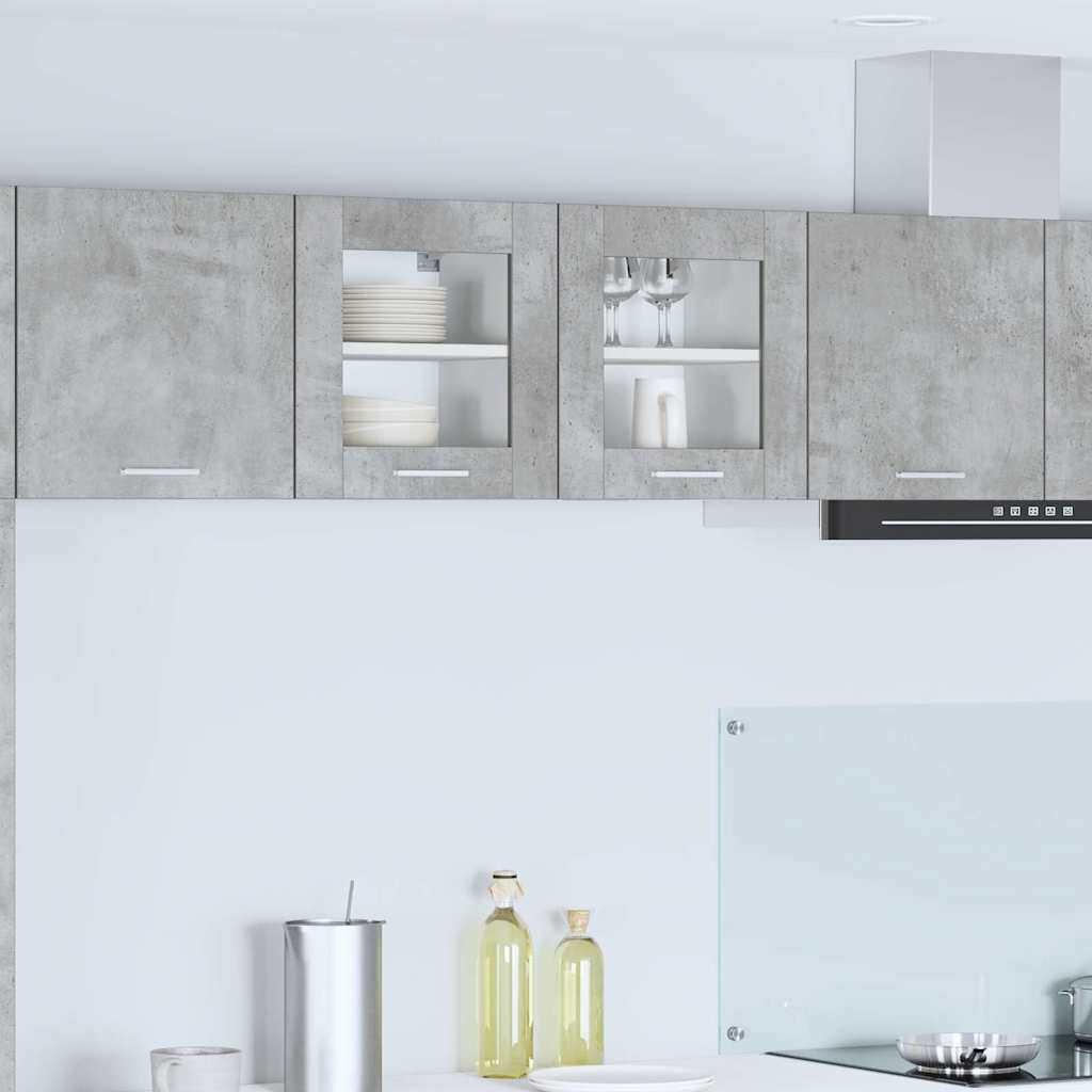 Hängeschrank 2 stk. Betongrau Holzwerkstoff