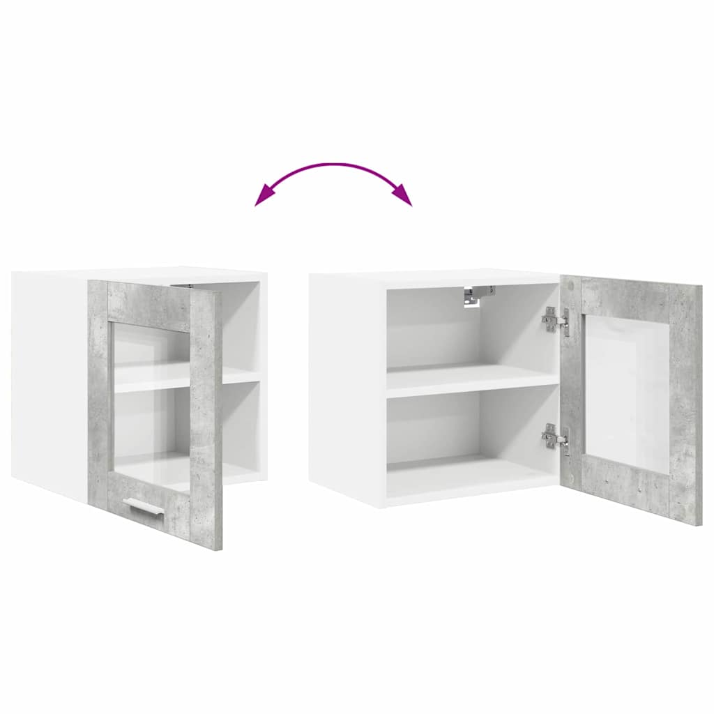 Hängeschrank 2 stk. Betongrau Holzwerkstoff
