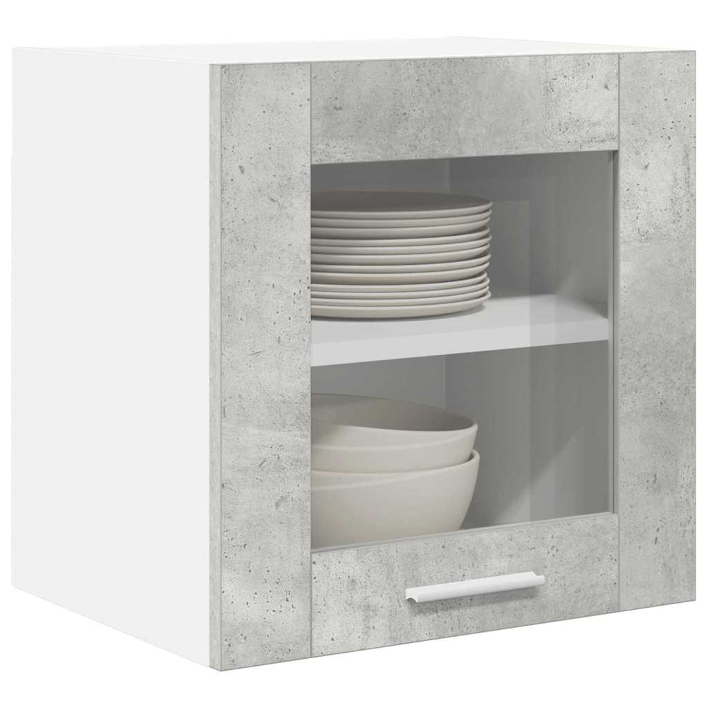 Hängeschrank 2 stk. Betongrau Holzwerkstoff