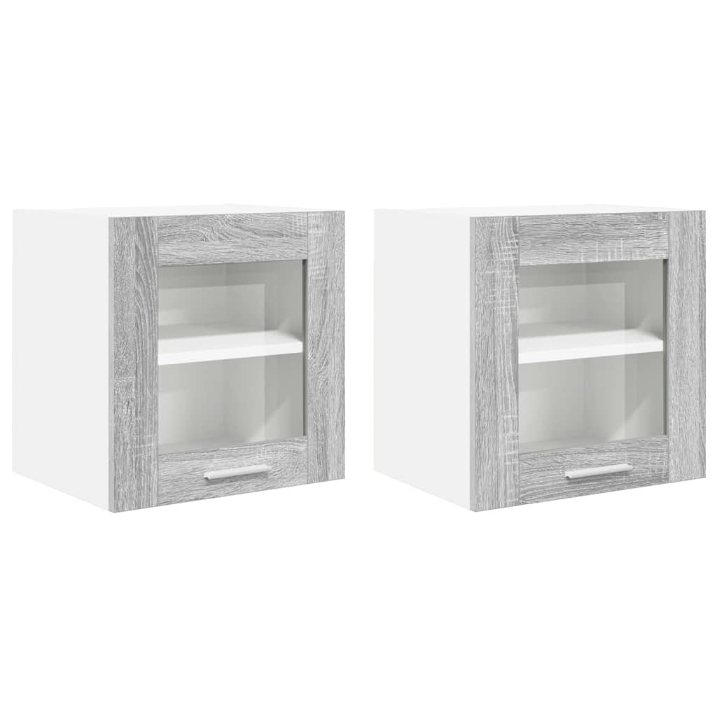 Hängeschrank mit Regal Riga 2 pcs Graues Sonoma 40 x 31 x 40 cm