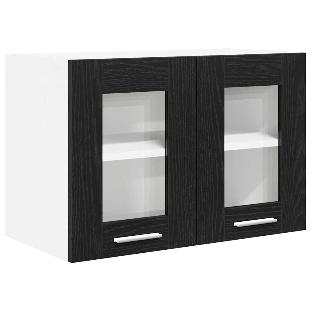 Hängeschrank 2 stk. Schwarz Eichen-Optik Holzwerkstoff
