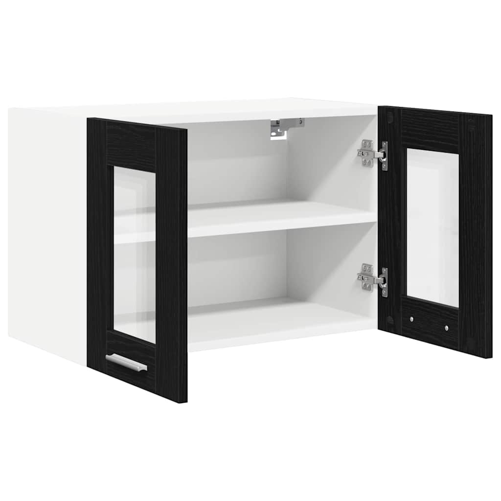 Hängeschrank 2 stk. Schwarz Eichen-Optik Holzwerkstoff