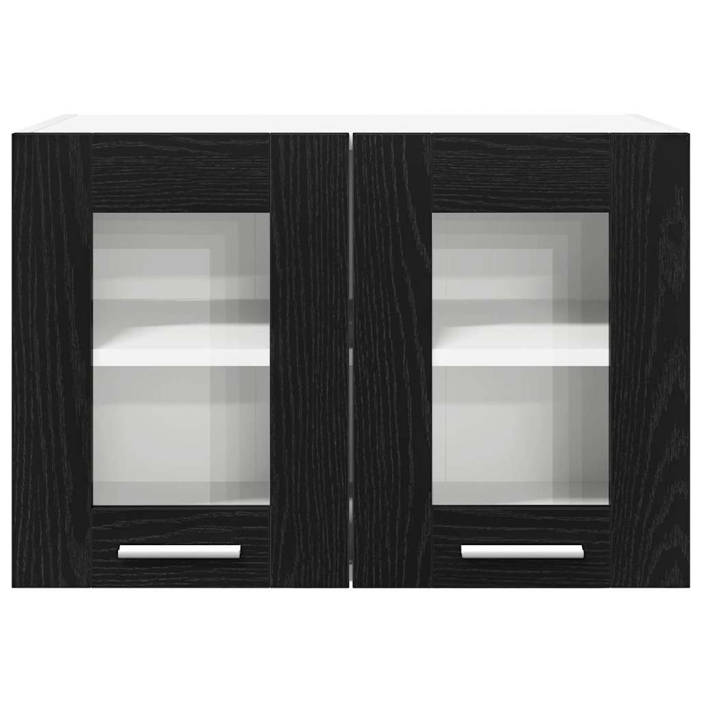 Hängeschrank 2 stk. Schwarz Eichen-Optik Holzwerkstoff