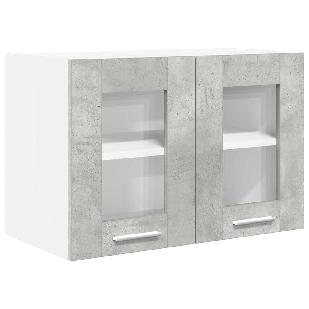 Hängeschrank 2 stk. Betongrau Holzwerkstoff