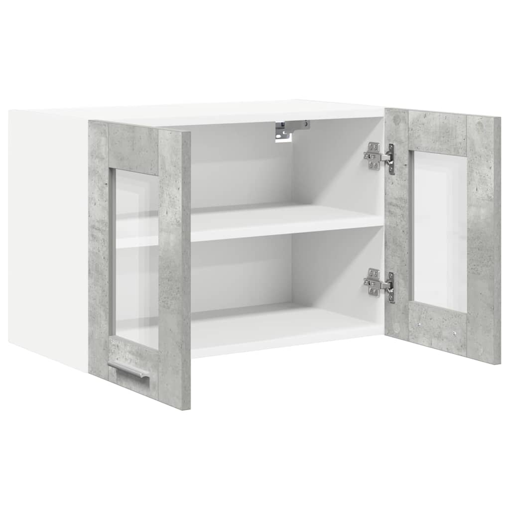 Hängeschrank 2 stk. Betongrau Holzwerkstoff