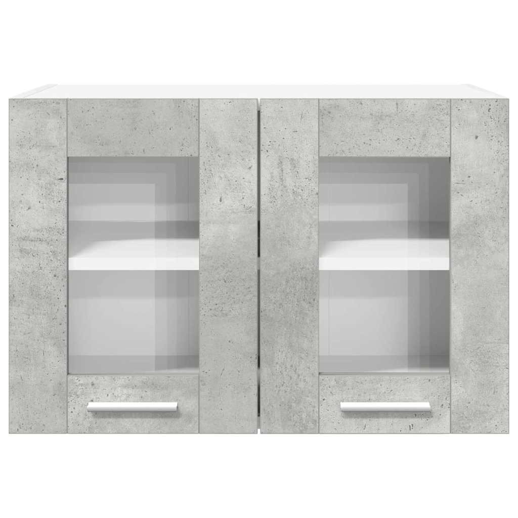 Hängeschrank 2 stk. Betongrau Holzwerkstoff