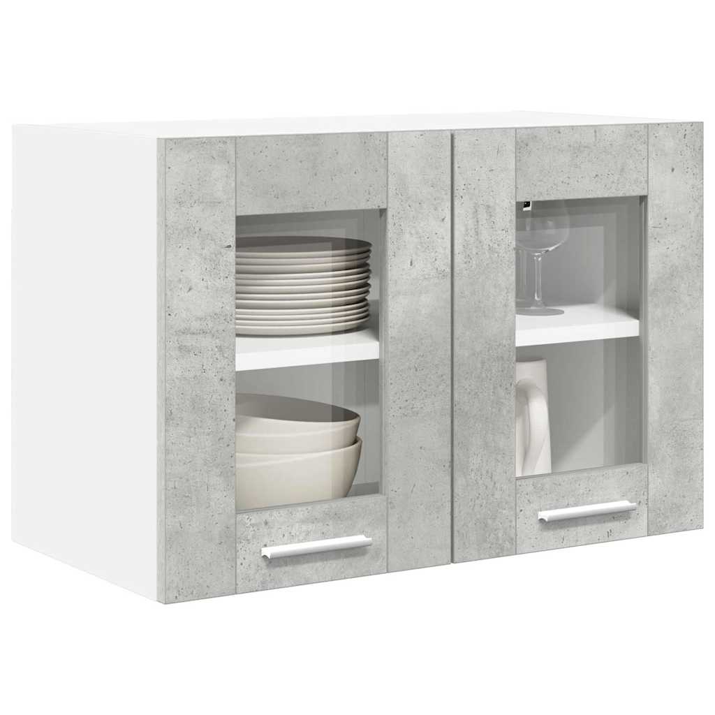 Hängeschrank 2 stk. Betongrau Holzwerkstoff