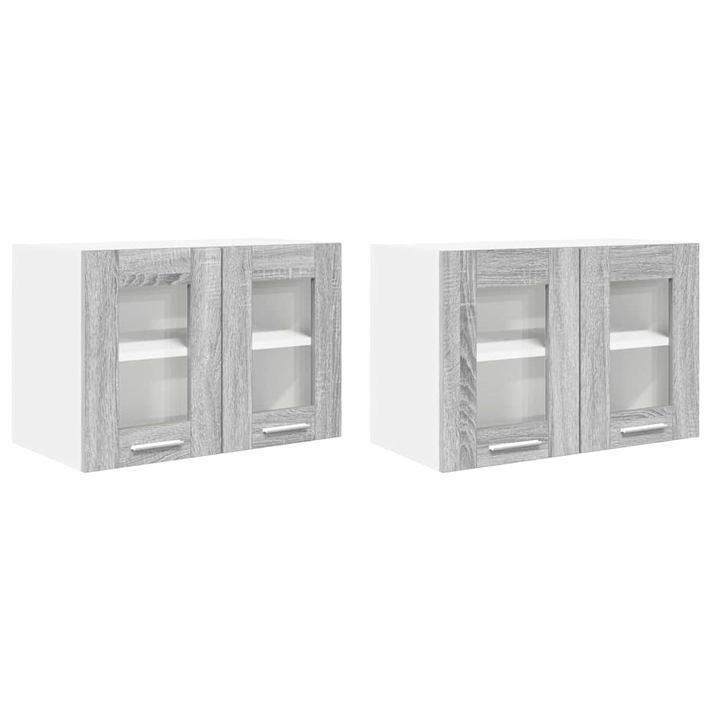 Hängeschrank mit Regal Riga 2 pcs Graues Sonoma 60 x 31 x 40 cm