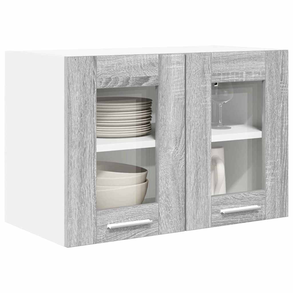 Hängeschrank mit Regal Riga 2 pcs Graues Sonoma 60 x 31 x 40 cm