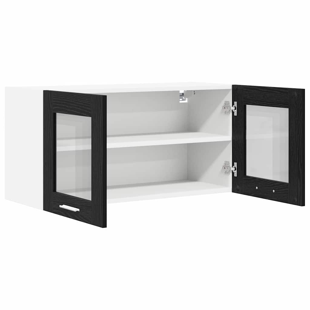 Hängeschrank Schwarze Eiche und Weiß 80 x 31 x 40 cm