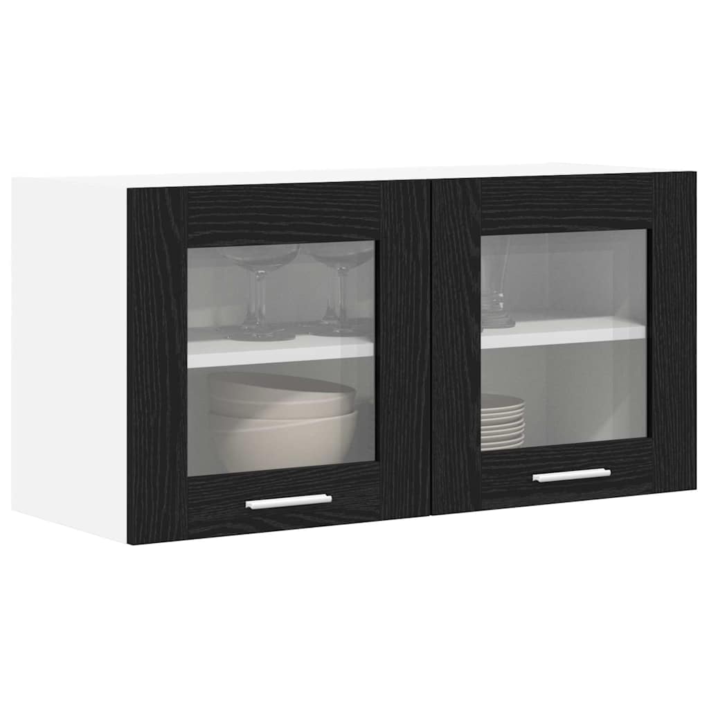 Hängeschrank Schwarze Eiche und Weiß 80 x 31 x 40 cm