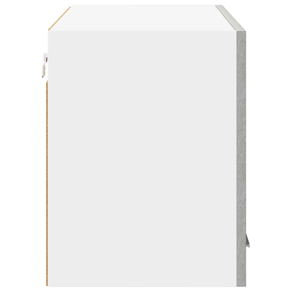 Hängeschrank mit Regal Riga Betongrau und Weiß 80 x 31 x 40 cm