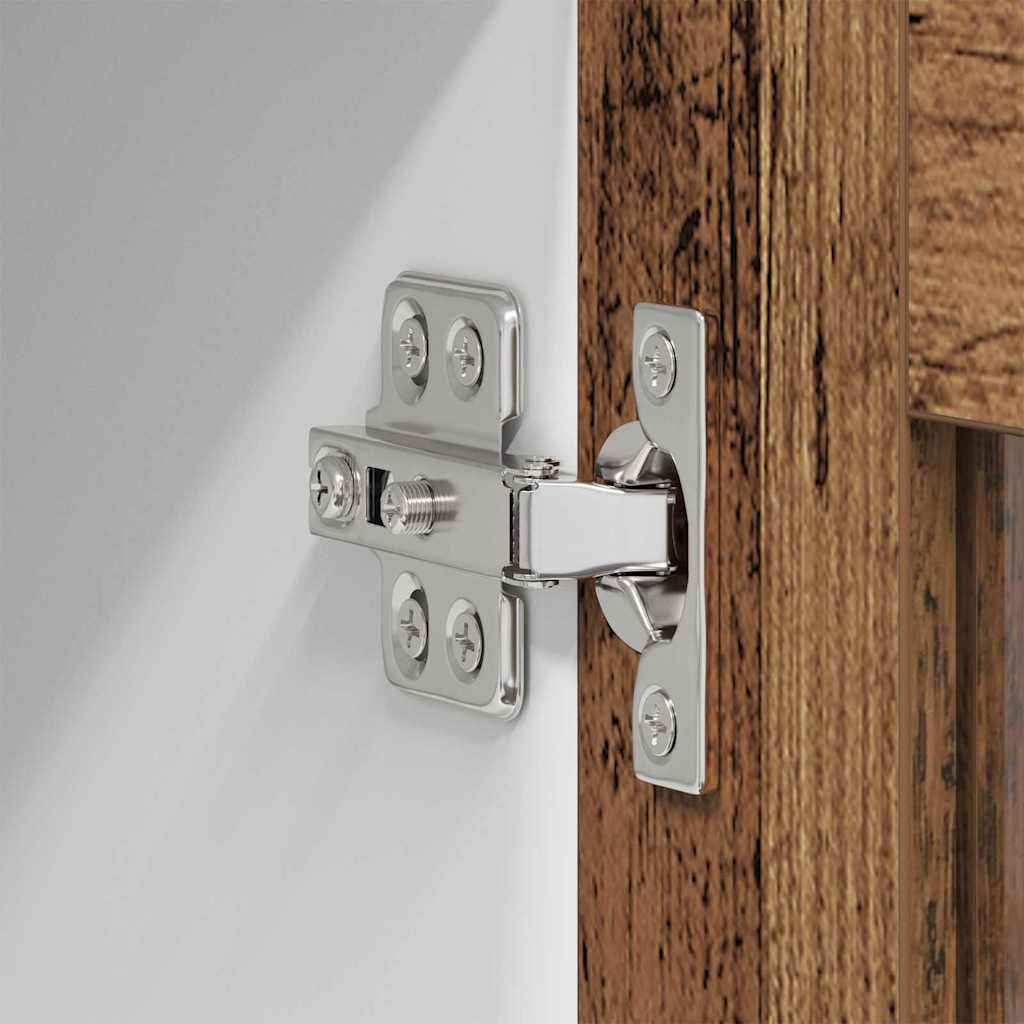 Hängeschrank mit Regal Riga Altes Holz und Weiß 80 x 31 x 40 cm